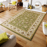 Kendra 3330g Green and Cream Traditional Rug - Pendle Village Furniture